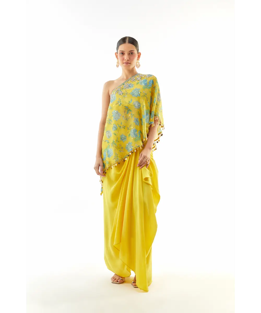 GOPI VAID - Vaishnavi one shoulder skirt set